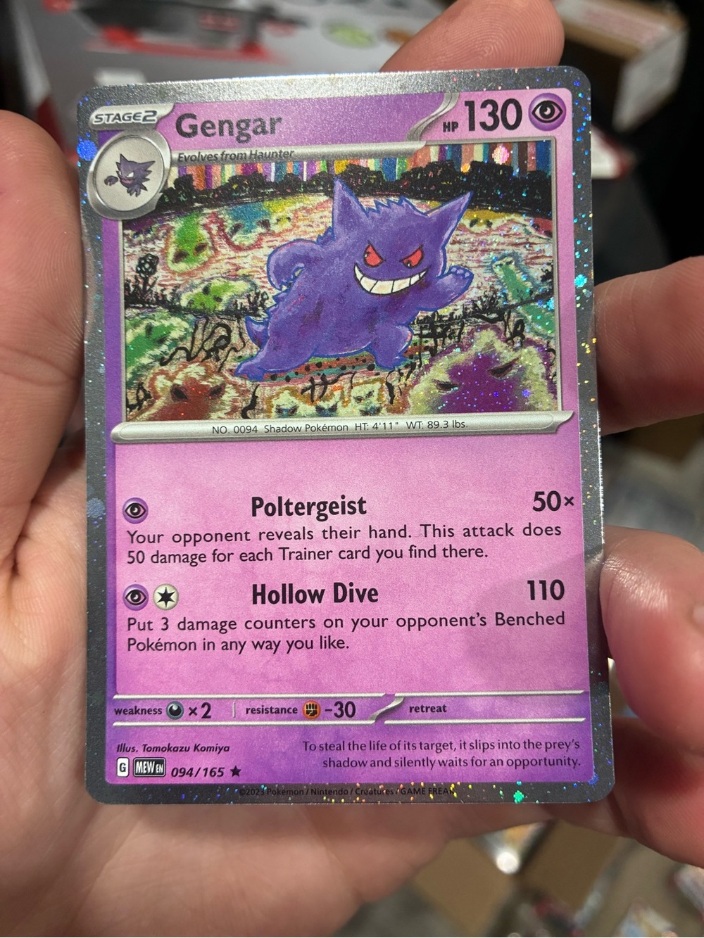 Gengar Pokémon Trading Card - Purple Holographic Collectible